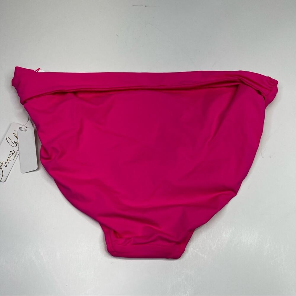 Anne Cole High Waist Shirred Bikini bottoms pink punch - XL - Picture 6 of 11